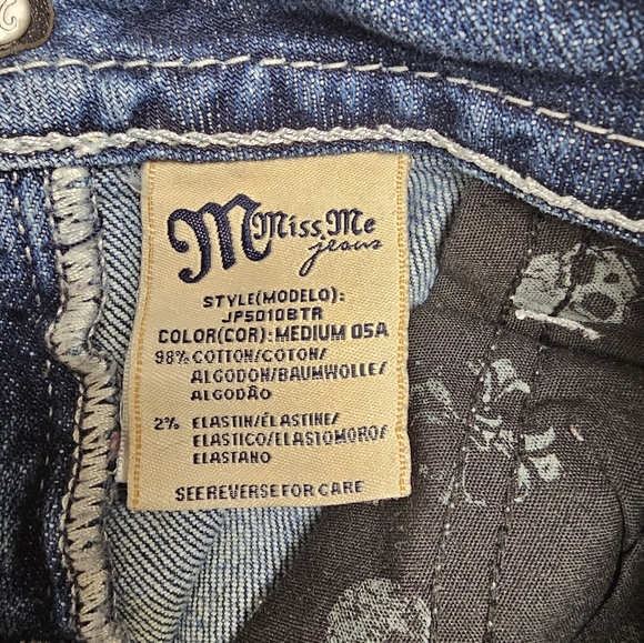 Miss Me Boot Signature Rhinestone Boot Cut Jeans Women's Angel Wing 29 JP5010BTR - Picture 4 of 6